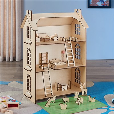 Big Wooden Doll House Toy