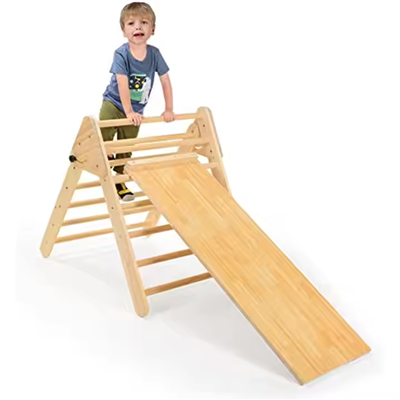 Wooden Climbing Triangle With Slide